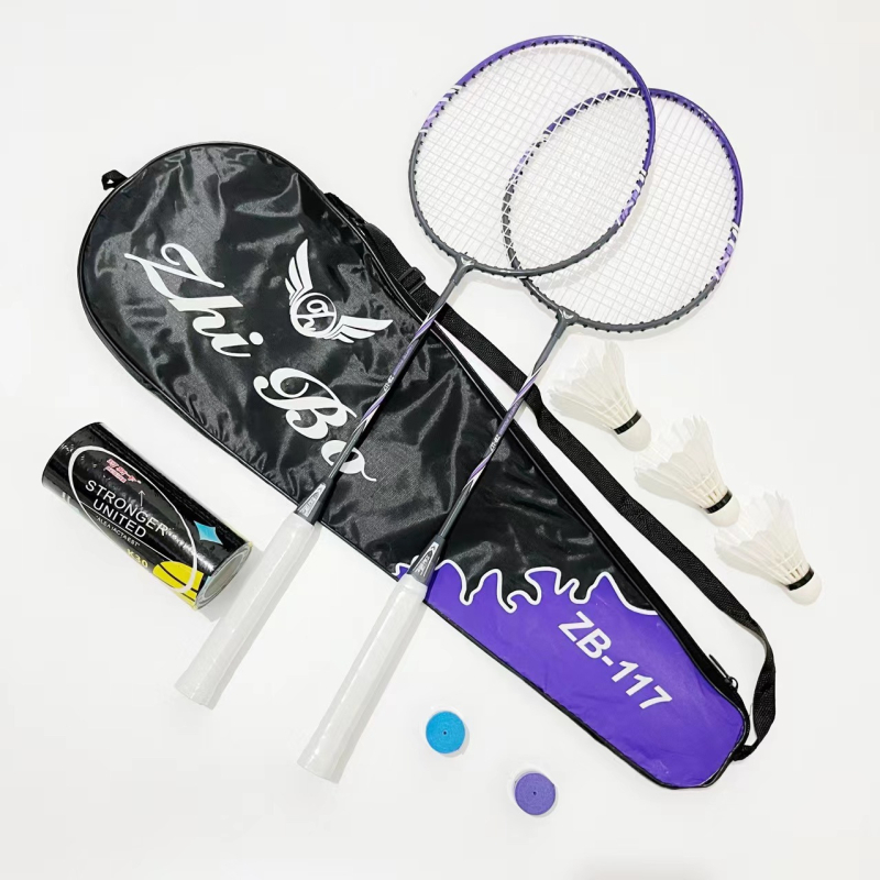 Zhibo badminton raketa – 95–100 g, okvir od ferroalija, drška G3, tip rakete: ravni udarac, pogodna za badminton i tenis