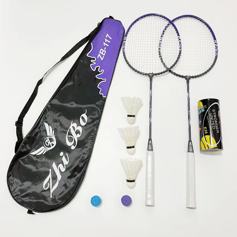 Zhibo badminton raketa – 95–100 g, okvir od ferroalija, drška G3, tip rakete: ravni udarac, pogodna za badminton i tenis