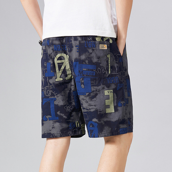 Мъжки памучни шорти, прав силует, 100% памук, лятна ретро стил