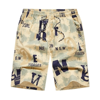 Мъжки памучни шорти, прав силует, 100% памук, лятна ретро стил