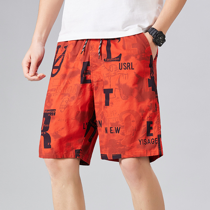 Мъжки памучни шорти, прав силует, 100% памук, лятна ретро стил