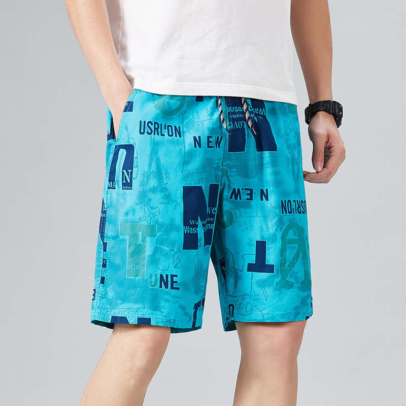 Мъжки памучни шорти, прав силует, 100% памук, лятна ретро стил