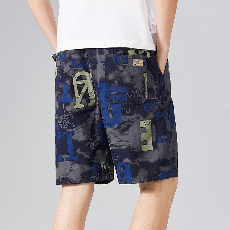 Мъжки памучни шорти, прав силует, 100% памук, лятна ретро стил