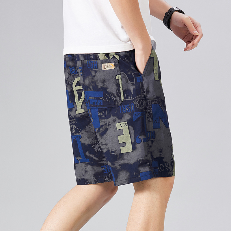 Мъжки памучни шорти, прав силует, 100% памук, лятна ретро стил