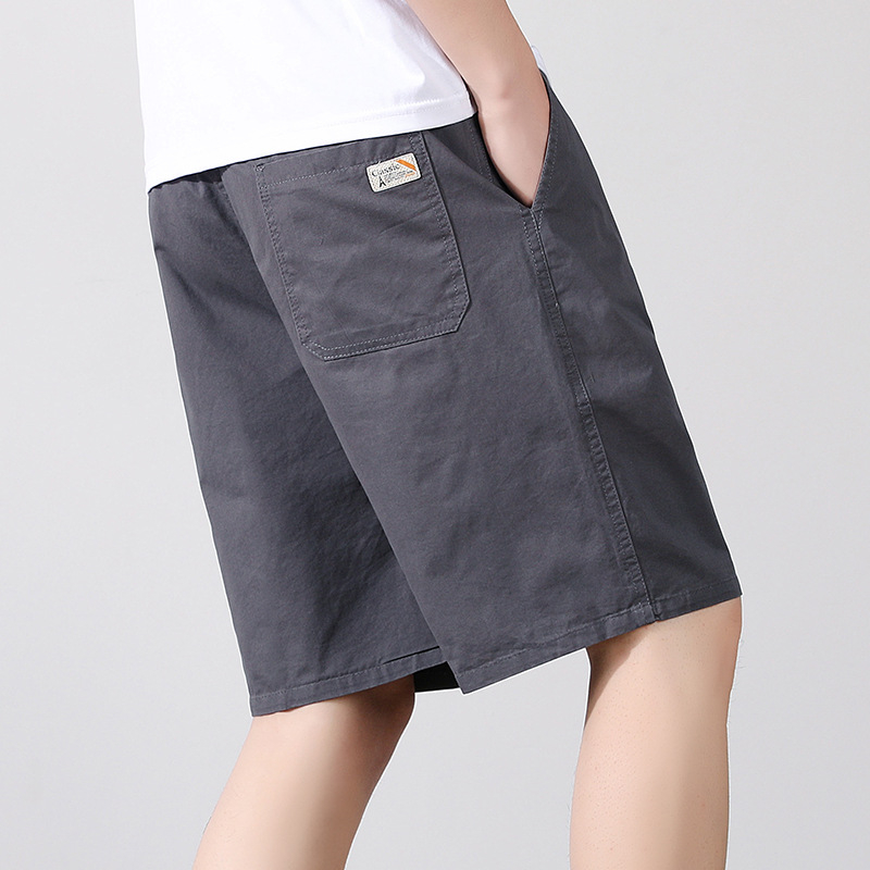 Férfi pamut casual nadrág koreai stílusban, egyenes szabású, középmagas derék, 100% pamut, cipzár