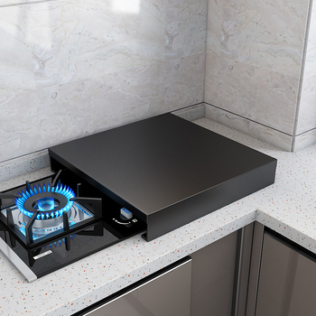 Настолен кухненски организатор за газова печка – мултифункционален, подвижен, без монтаж; материал: въглеродна стомана; стил: модерен минимализъм