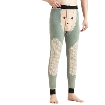 Férfi téli nadrág fleece belső réteggel és térdkalap védelemmel, poliészter anyag, extra vastag, egyrétegű