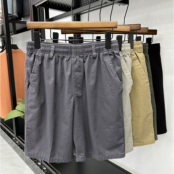 Мъжки памучни къси панталони, петточков модел, свободна кройка, 100% памук, леко еластични