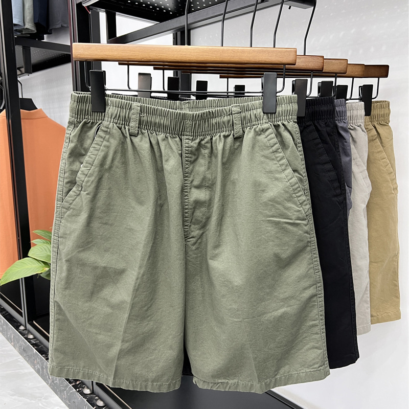 Мъжки памучни къси панталони, петточков модел, свободна кройка, 100% памук, леко еластични