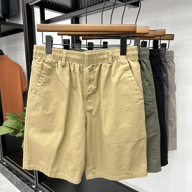 Мъжки памучни къси панталони, петточков модел, свободна кройка, 100% памук, леко еластични