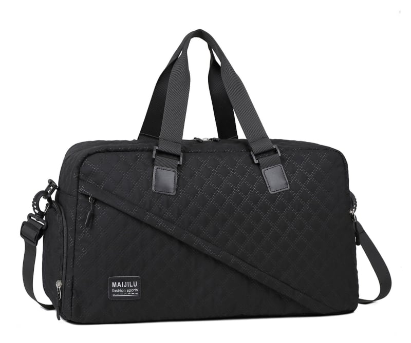 Oxford anyagú fitnesz táska, száraz–nedves szétválasztás, külön cipőrekesz, lélegző, vízálló