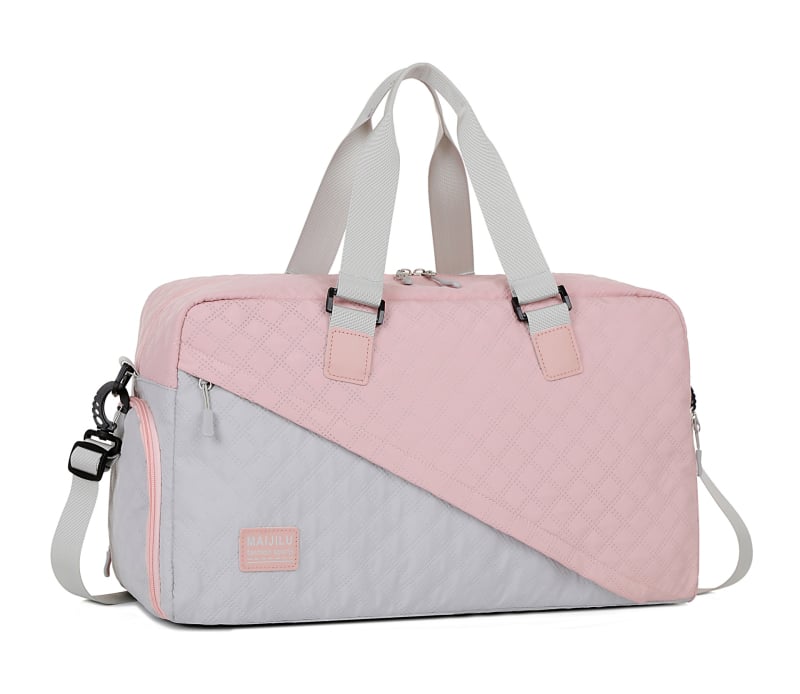 Oxford anyagú fitnesz táska, száraz–nedves szétválasztás, külön cipőrekesz, lélegző, vízálló