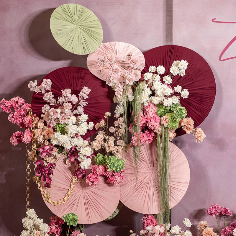 Esküvői félkörív vas keret dekorációhoz, Nanyang stílus, ventilátor alakú