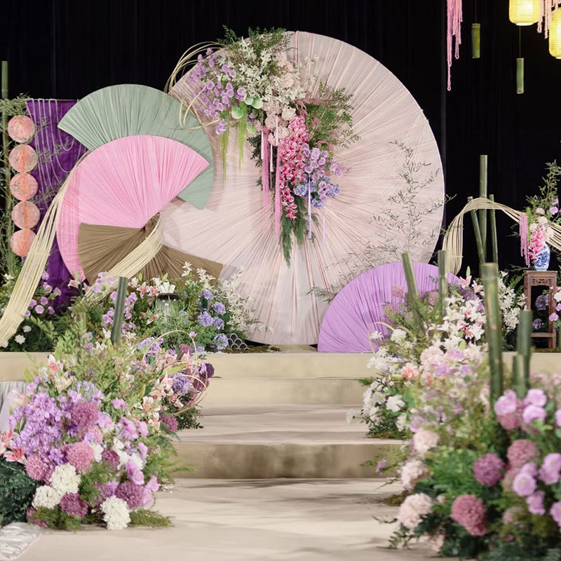 Esküvői félkörív vas keret dekorációhoz, Nanyang stílus, ventilátor alakú