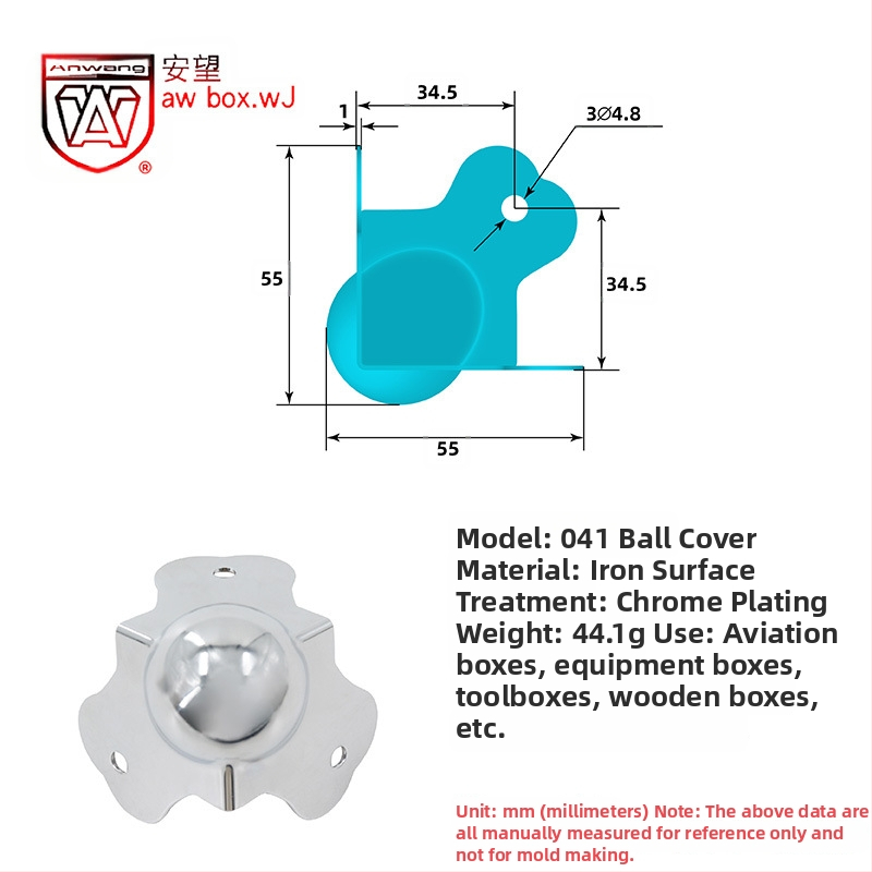 AW Anwang неръждаем ъглов предпазител за дървени кутии, 3-страничен прав ъгъл 90°