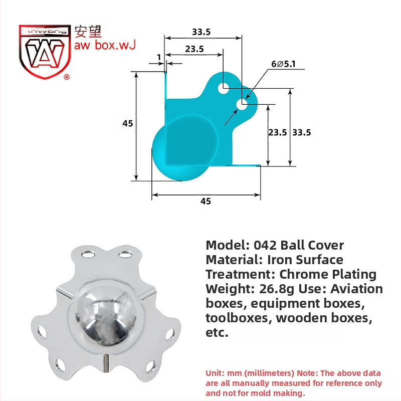 AW Anwang неръждаем ъглов предпазител за дървени кутии, 3-страничен прав ъгъл 90°