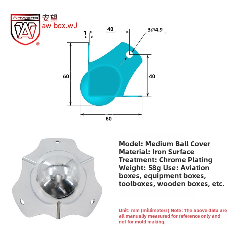 AW Anwang неръждаем ъглов предпазител за дървени кутии, 3-страничен прав ъгъл 90°