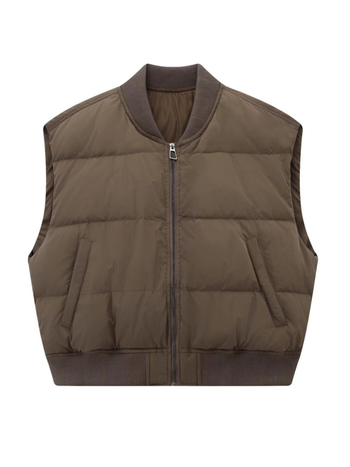 Жилет за дами с цип, полиестерова материя и пълнител от полиестерни влакна, без яка