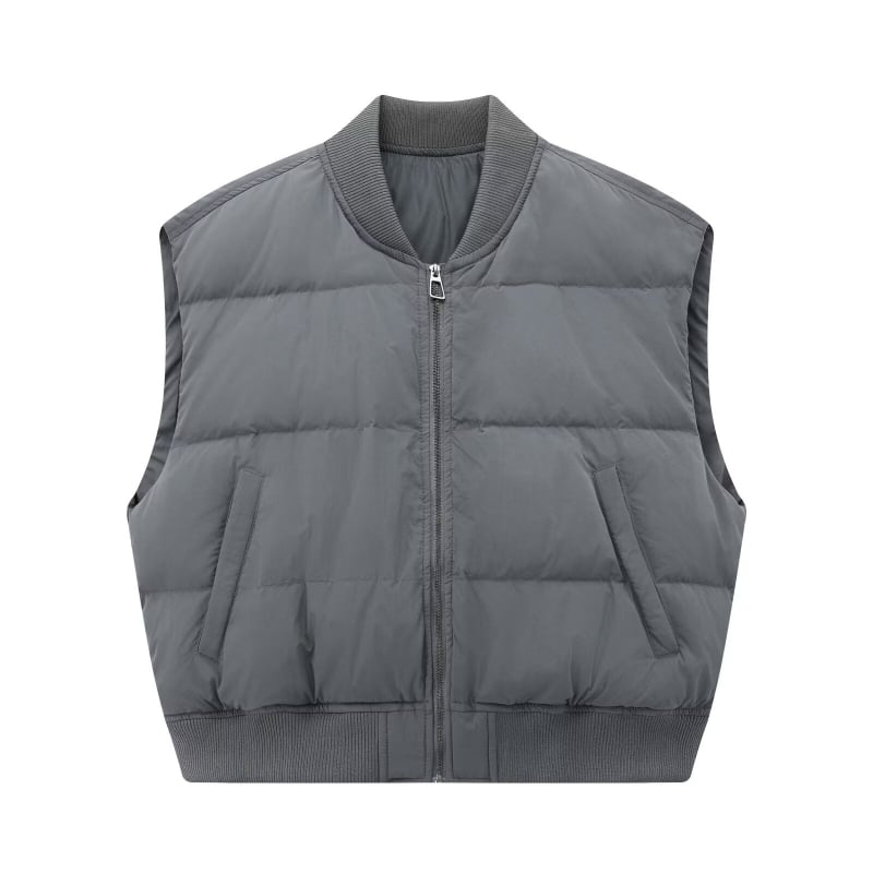 Жилет за дами с цип, полиестерова материя и пълнител от полиестерни влакна, без яка