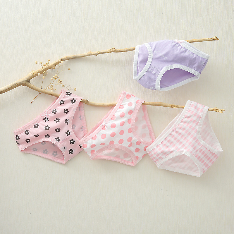 Gyerekeknek szóló pamut alsónemű lányoknak, 95% pamut Lycra-val, A osztályú biztonság, Guona márka, 3–8 éveseknek, 4 darabos készlet, ágyéki varrat: 4 tű 6 fonal, nyár 2022