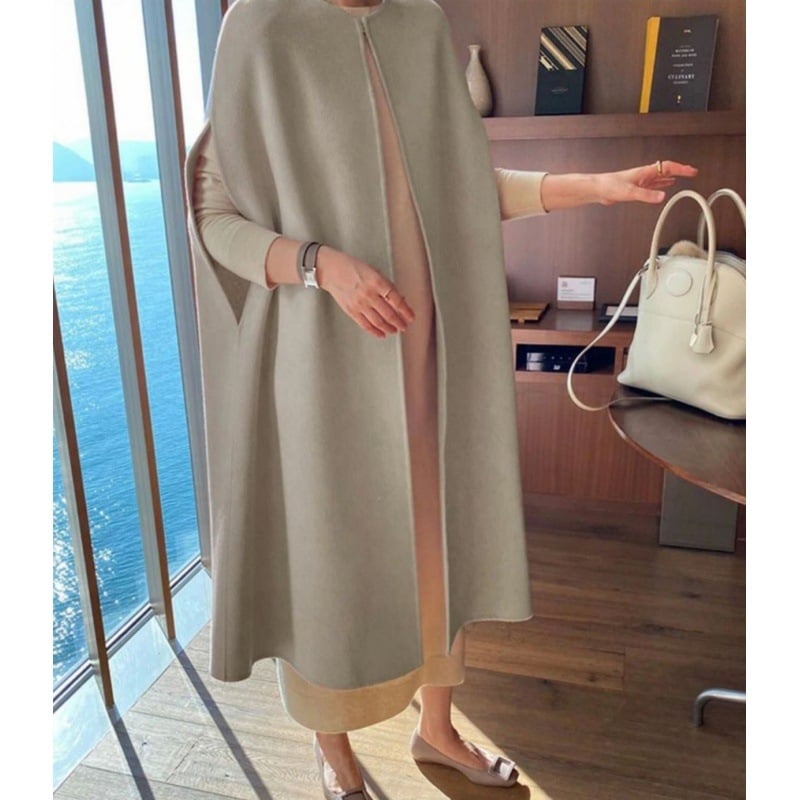 Gyapjú mellény középhosszú, japán stílus, pulóver, kerek nyak, 30–50% poliészter