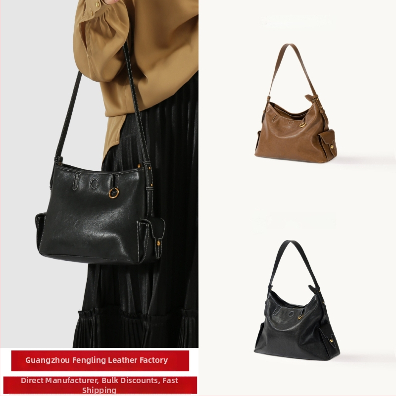 Hobo torba od kože s biljnim cijeđenjem, unisex, preko ramena, kapacitet 20–35 L