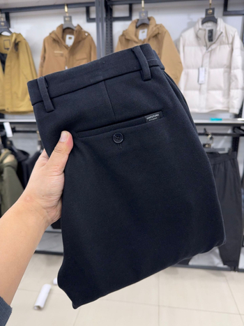 Topao pliš hlače za jesen/zimu, jednobojna boja, slim fit, srednji dio struka, zatvaranje na zip, 3D171