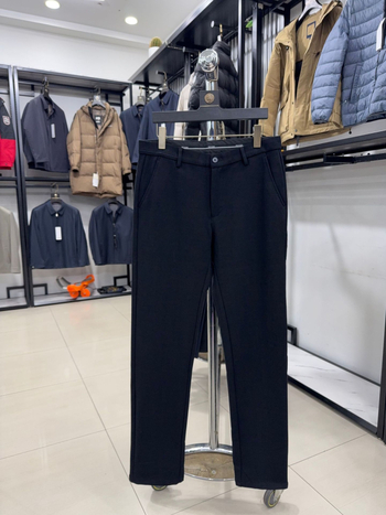Topao pliš hlače za jesen/zimu, jednobojna boja, slim fit, srednji dio struka, zatvaranje na zip, 3D171