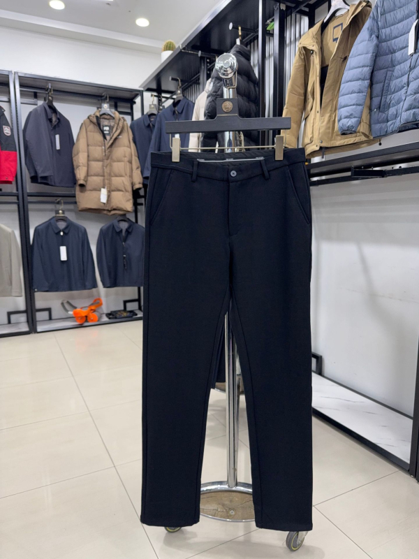 Topao pliš hlače za jesen/zimu, jednobojna boja, slim fit, srednji dio struka, zatvaranje na zip, 3D171