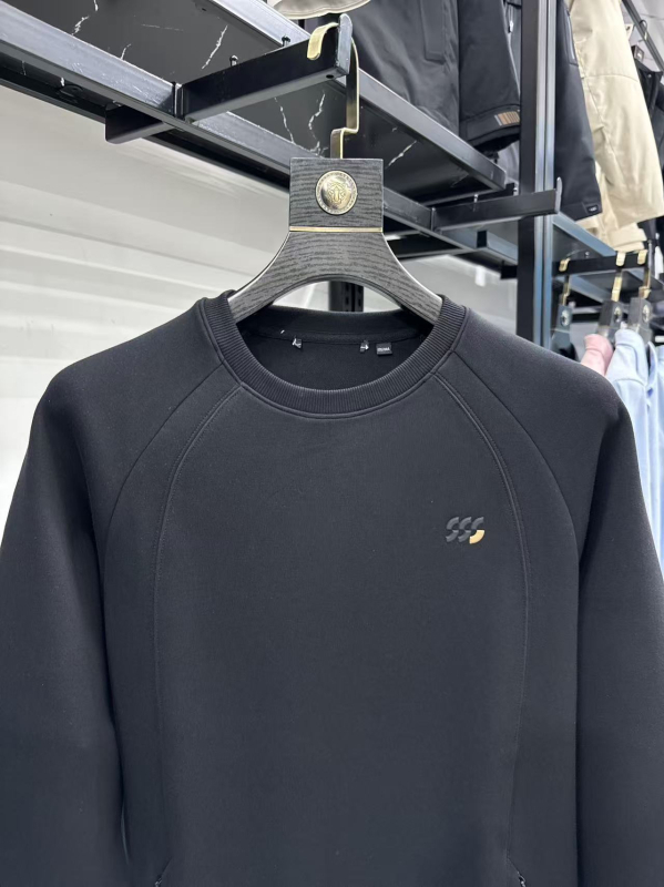 Памучен суитшърт 56% памук с двойни джобове, пуловер, дълги ръкави, удебелен материал, за есента