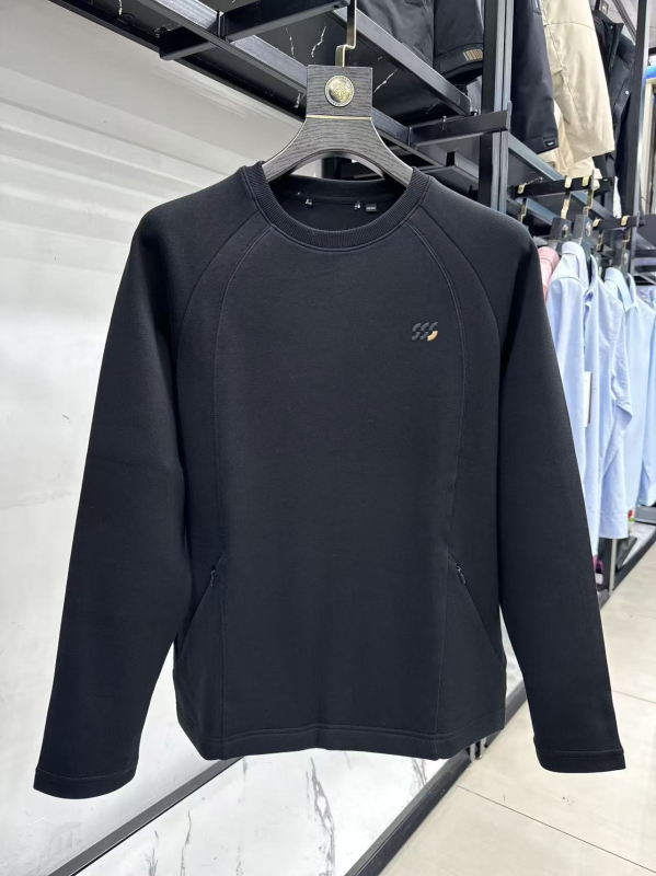 Памучен суитшърт 56% памук с двойни джобове, пуловер, дълги ръкави, удебелен материал, за есента