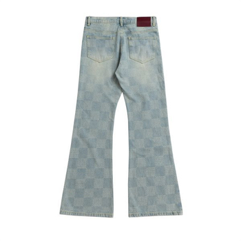 Traperice ravnog kroja, korejskog stila, denim 85% pamuk, srednja visina struka, zip, plisirani detalj