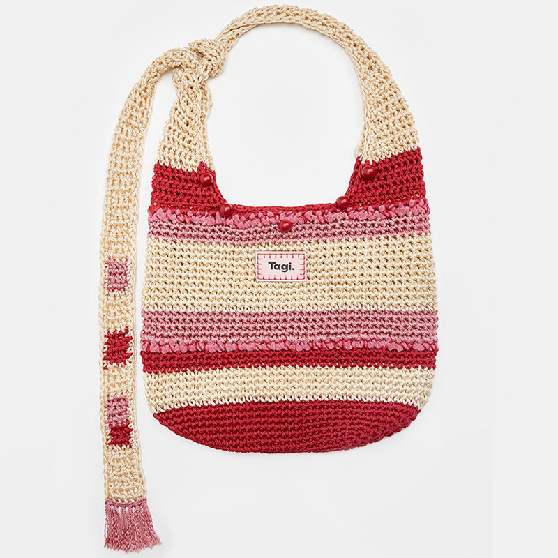 Tagi Jiilingguo ručno izrađena biserna crossbody torba, veliki kapacitet, podesiva, za svakodnevnu upotrebu, tkanina