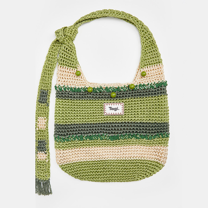 Tagi Jiilingguo ručno izrađena biserna crossbody torba, veliki kapacitet, podesiva, za svakodnevnu upotrebu, tkanina