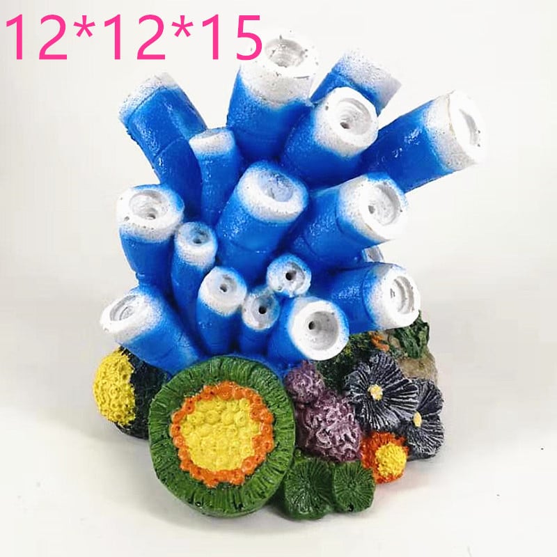 Set ukrasa za akvarij iz ekološke smole s karikaturnim delfinom, koralom, anemonom i školjkom u stilu vulkanskih mjehurića za uređenje akvarija — 30 komada