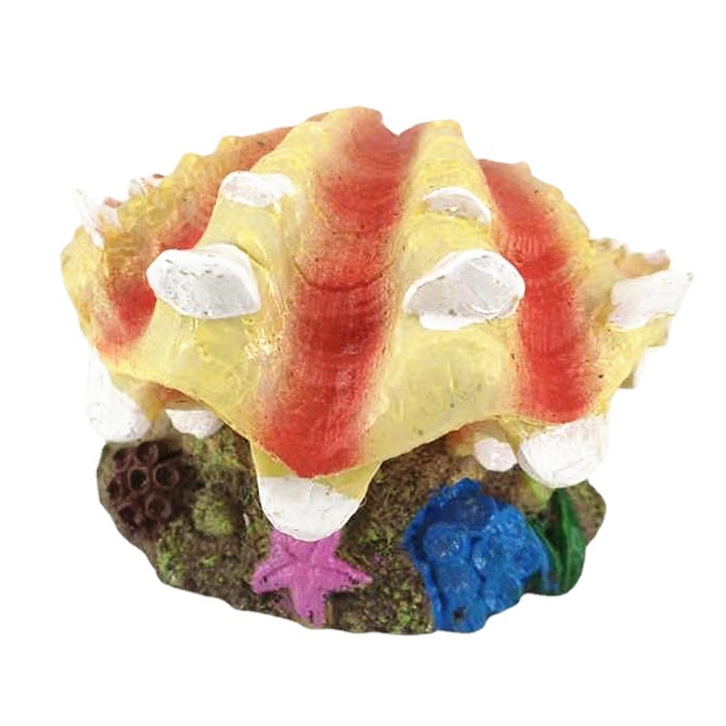 Set ukrasa za akvarij iz ekološke smole s karikaturnim delfinom, koralom, anemonom i školjkom u stilu vulkanskih mjehurića za uređenje akvarija — 30 komada