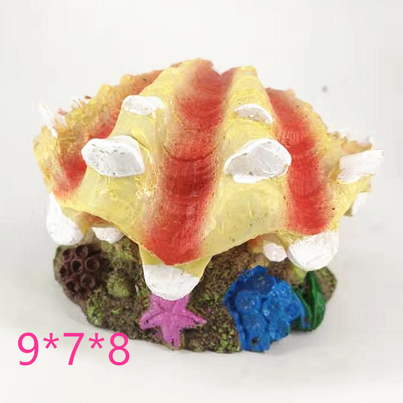 Set ukrasa za akvarij iz ekološke smole s karikaturnim delfinom, koralom, anemonom i školjkom u stilu vulkanskih mjehurića za uređenje akvarija — 30 komada