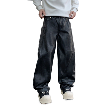 Muške pamučne hlače ravnog kroja, poslovni casual stil, srednji pojas, zatvarač, mikro-elastičnost, proljeće-jesen