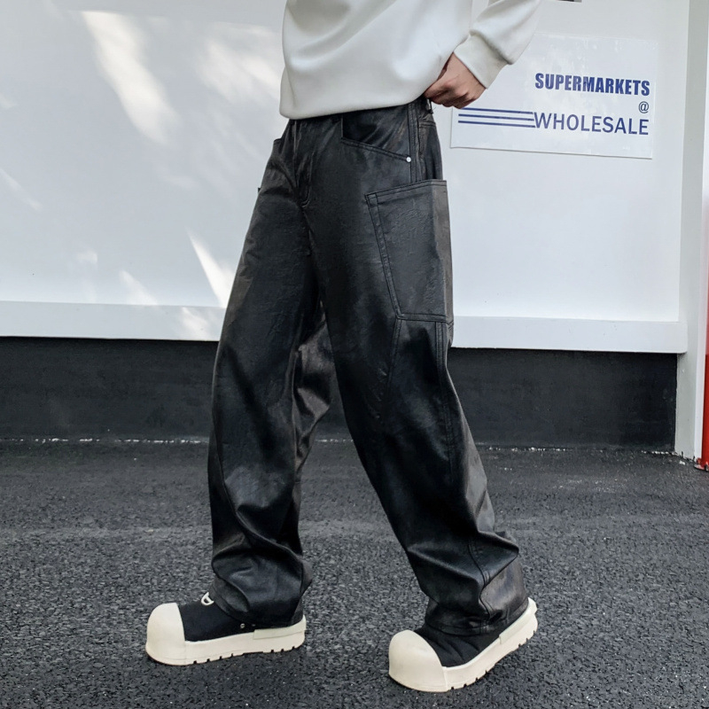 Muške pamučne hlače ravnog kroja, poslovni casual stil, srednji pojas, zatvarač, mikro-elastičnost, proljeće-jesen