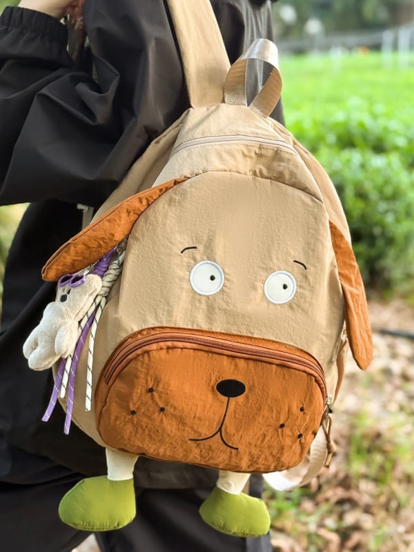 Ruksak s preslatkim crtić štenetom, kapacitet ispod 20 L, pogodan za 10-inčni laptop, najlon, naramenice s zračnim jastukom