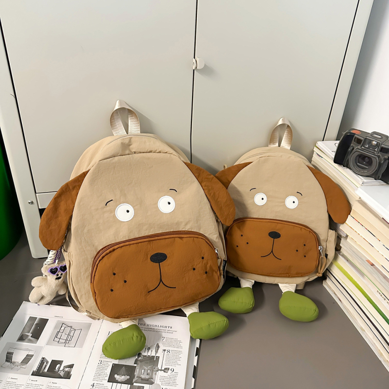 Ruksak s preslatkim crtić štenetom, kapacitet ispod 20 L, pogodan za 10-inčni laptop, najlon, naramenice s zračnim jastukom