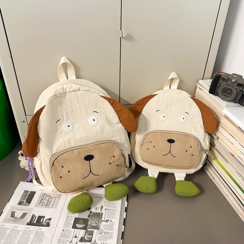 Ruksak s preslatkim crtić štenetom, kapacitet ispod 20 L, pogodan za 10-inčni laptop, najlon, naramenice s zračnim jastukom