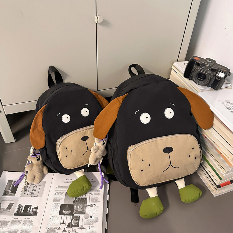 Ruksak s preslatkim crtić štenetom, kapacitet ispod 20 L, pogodan za 10-inčni laptop, najlon, naramenice s zračnim jastukom