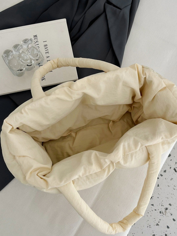 PU torba za ramena s horizontalnim kvadratičnim oblikom, podstava od poliestera i džep za mobitel