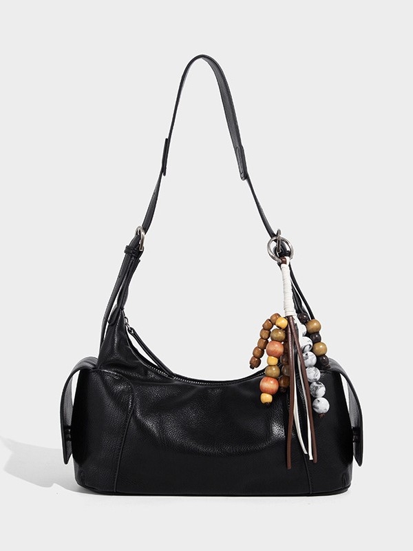 PU tote torba u urbanom minimalističkom stilu, dumpling oblik, zatvaranje zipom, jednopasna naramenica, unutarnji džep sa zipom i džep za dokumente