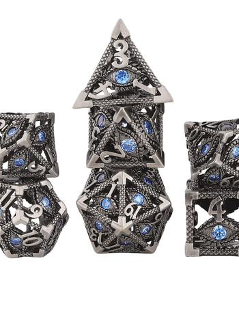DND šuplje metalne kockice Dragon Eye, 7-dijelni poliedrični komplet, bakar