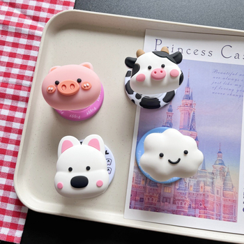 Десктоп стойка с карикатурен стил, силиконова конструкция, MagSafe магнитен държач, разтегателна и държач за пръстен