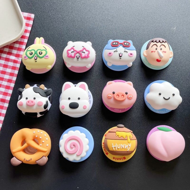 Десктоп стойка с карикатурен стил, силиконова конструкция, MagSafe магнитен държач, разтегателна и държач за пръстен