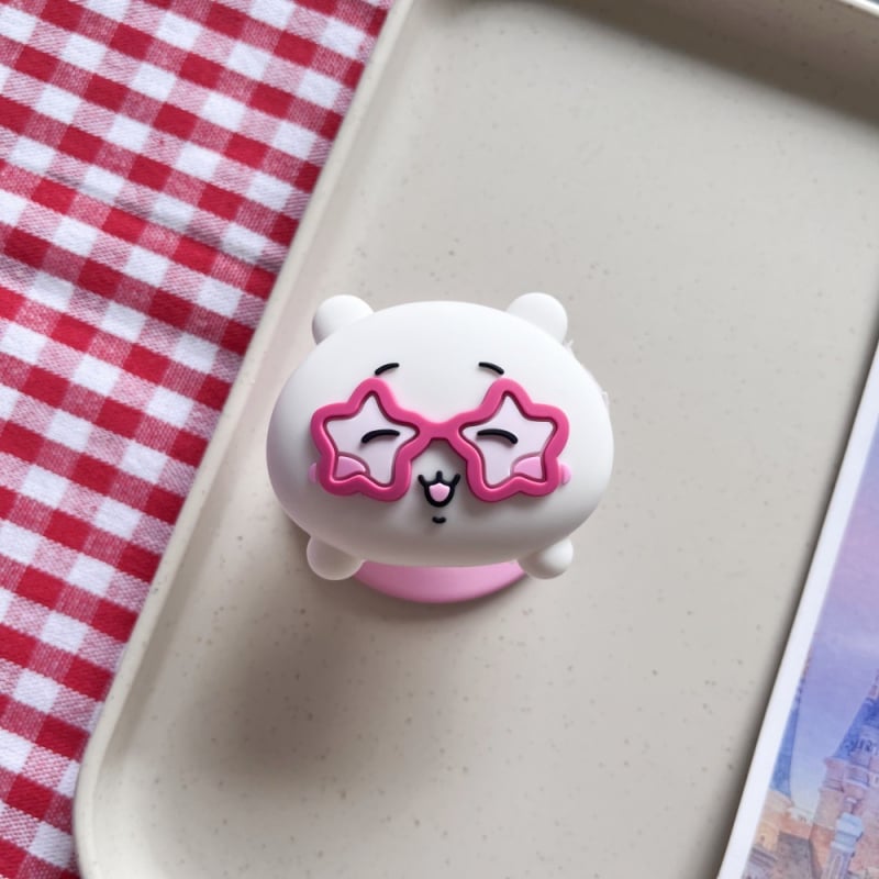 Десктоп стойка с карикатурен стил, силиконова конструкция, MagSafe магнитен държач, разтегателна и държач за пръстен