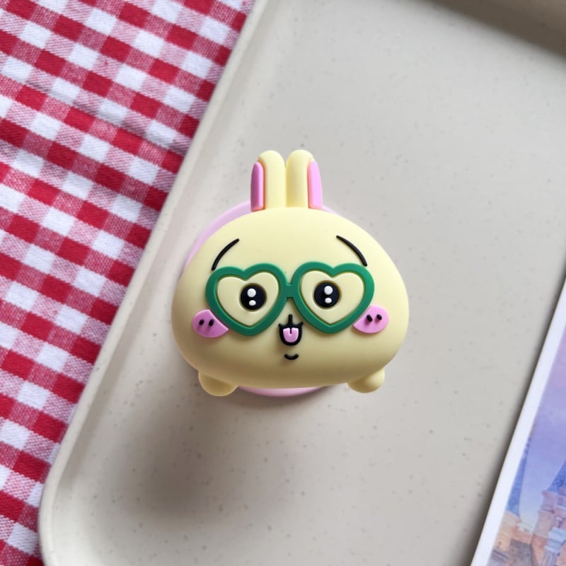 Десктоп стойка с карикатурен стил, силиконова конструкция, MagSafe магнитен държач, разтегателна и държач за пръстен